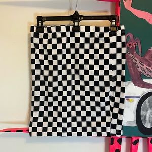 Checkered Bodycon Mini Skirt